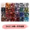 Perlas de cera octogonales, 100 estilos en compartimentos separados, perlas de cera para sellos de cera, empaque de caja de color mixto, venta al por mayor
