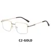 Marco de Gafas Anti-Luz Azul Nuevo para Hombre Transfronterizo Moda Marco Cuadrado Simple Lente Plano Cara Grande Marco de Metal