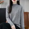 Suéter de malha trançada com gola semi-alta, outono e inverno, novo, para comércio exterior transfronteiriço, suéter base quente de manga comprida, modelador, na cor rosa