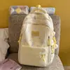 Mochila Azul Névoa de Gelo Estampa Completa Ursinho de Desenho Animado Estudante do Ensino Fundamental Mochila Simples para Estudante do Ensino Médio Mochila de Grande Capacidade