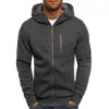 Moletom Masculino Outono e Inverno Esportivo Fitness Casual Jacquard Cardigã com Capuz Jaqueta com Capuz Moletom com Capuz