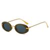 Gafas de sol retro ovaladas con montura pequeña, estilo europeo y americano, para celebridades de Internet, gafas de sol del mismo estilo, gafas de sol personalizadas con un toque de sentido avanzado.