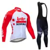 Conjunto de Jersey de Ciclismo de Manga Longa para Primavera e Outono Masculino Equipe Tour De France Bicicleta de Estrada Ciclismo Absorvente de Suor e Respirável