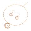 Conjunto de joyas con explosiones transfronterizas europeas y americanas, collar creativo de diamantes de doble amor, cadena y pendientes de alta calidad, conjunto de dos piezas
