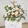 Serie Mori hilera de flores de suelo camino de flores simulación camino de flores plomo flor falsa flor flor arte escena diseño ceremonia de boda paisaje decoración blanca verde