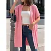 Cardigã de Tricô Roupa Feminina Europeia Americana Transfronteiriça Moda Simples Jaqueta Tricotada à Máquina Colete Solto Outono Inverno Novo Estilo de Inverno
