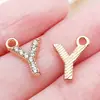 Kc Ponto Dourado Diamante 26 Letras Inglesas Liga de Zinco Pingente DIY Brincos Artesanais Pulseira Colar Acessórios de Joia
