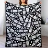 Coloração preto e branco, manta casual para casa, manta multiuso DIY, manta para rabiscar, manta para cochilo, atacado, arte linear pintada à mão, design criativo