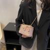 Mini bolso de cadena de lana estilo tweed para mujer, diseño de nicho, bandolera versátil para otoño e invierno, 2024