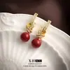 Brincos de pérola com nó cravejado de diamantes estilo francês para mulheres, estilo socialite elegante, clipes de orelha espirais, brincos de design único e estiloso