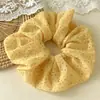 Estilo Coreano Novo Chiffon Amarelo Pequena Floral Intestino Grosso Prendedor de Cabelo Coque Rabo de Cavalo Baixo Preguiçoso Elástico de Cabelo