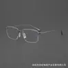Nuevas gafas de media montura de titanio puro, modelo simple SH60054, montura de gafas elegante y delgada para negocios, se pueden equipar con lentes fotocromáticas