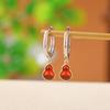 Un Ciervo Plata Esterlina S925 Chapado en Oro Púrpura Sangre Retro Nuevo Chino Auspicioso Fulu Aretes de Calabaza Temperamento Aretes de Estilo Nacional