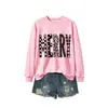 Amazon Wish Navidad nueva moda versátil para mujer sudadera alegre de cuadros lunares florales para exportación