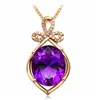 Desejo Comércio Exterior Venda Quente Amethysto de 6,8 Quilates Grande Pedra Bruta Pingente Cor Vermelha Líquida Banho de Ouro Cor Pedra Preciosa Colar