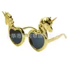 Gafas Divertidas de Unicornio Transfronterizo para Sesión de Fotos de Cumpleaños, Gafas de Sol Divertidas con Recubrimiento Galvánico de Unicornio para Fiesta