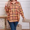 En Stock Camisa Casual Suelta de Manga Larga con Retazos para Mujer