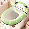 Cojín para asiento de inodoro Jiajiale autoadhesivo de dibujos animados, engrosado, apto para todas las estaciones, impermeable, no lavable, con respaldo