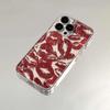 Capa de Celular iPhone15promax Estampa de Lábios Vermelhos Tela Cheia Apple 14 Fosca 13 Resistente a Quedas 12 Silicone Macio