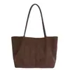 Bolso Retro Simple de Moda para Mujer 2026 Nuevo Bolso de Hombro Único Versátil para el Trabajo Bolso Tote Marrón de Gran Capacidad