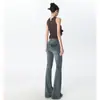 Jeans Acampanados de Cintura Alta Elásticos para Mujer con Diseño Estructurado Estilo Americano, Novedad Primavera y Verano Ajustados Versátiles para Chicas Populares