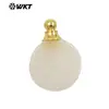 WT-P1982 Piedra Multicolor Amatista Obsidiana Gema Diseño de Frasco de Perfume Colgante Redondo Accesorios de Joyería