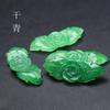 Colgante Flor de Peonía Seca Verde Jade Dongling Natural 19x47mm Accesorios Antiguos DIY