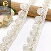 Bead Lace Dupla Cor Lace Bordado Solúvel em Água Código de Barras 3cm Ouro Branco Malha Bordado Lolita Acessórios Feitos à Mão