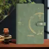Cuaderno Estilo Antiguo Engrosado Simple Estilo Chino Bloc de Notas Negocio Retro Hebilla Magnética Libro de Registro Diario Encuadernado en Espiral
