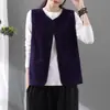 Nuevo chaleco de pana vintage sin mangas, chaleco de pana artístico para mujer, chaleco de nuevo estilo