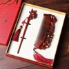 Peine de Madera de Rosa Horquilla Estanque de Lotos Luz de Luna Flor de Loto Caja de Regalo