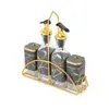 Suporte de Armazenamento para Bancada de Cozinha Doméstico Giratório para Condimentos Hermético à Prova de Umidade Grande Capacidade Jogo de Frascos de Vidro para Condimentos Pote de Óleo