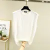 Regata de modal leve de verão com gola redonda, tamanho plus size para mulheres, blusa básica sem mangas, top casual soltinho