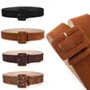 Cinturón Ancho Versátil para Mujer para Combinar con Faldas y Suéteres, Cinturón de Gamuza con Hebilla Decorativa para Vestido, Cinturón Adelgazante para la Cintura