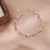 Pulseira de Miçangas de Pérola de Água Doce Natural Pequena e Fresca Moda Simples Elegante Temperamento Joia de Mão Atacado