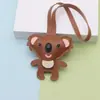 Bolsa con colgante de llavero de koala de peluche de cuero lindo, regalo para mejores amigos, accesorio de mochila y bolso escolar de nicho