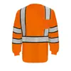 Ropa de trabajo de verano con tiras reflectantes, malla de secado rápido, camiseta de manga larga con bloques de color, ropa de trabajo fluorescente para trabajadores de ingeniería municipal y saneamiento