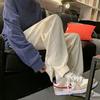 Calça de moletom waffle masculina, calça comprida casual grossa de primavera, estilo high street, design moderno, calça esportiva com amarração no tornozelo