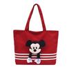 Bolsa Tote para Mujer 2025 Nuevo Estilo Coreano Chic Casual Versátil Lona Rayas Contrastantes Bolso Cubo de Hombro Gran Capacidad
