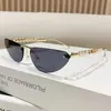 Óculos de Sol Pequenos Cat-Eye Sem Aro com Hastes de Pérola Estilo Europeu e Americano Óculos de Sol de Metal da Moda Tendência para Mulheres