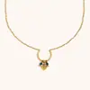 Collar Colgante Anillo Corazón Transfronterizo Europeo y Americano Acero Inoxidable Chapado en Oro de 18 Quilates Elegante Diseño de Nicho Collar Simple