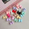 Acrílico Color Sólido Agujero Horizontal Sit-Stand Oso Pequeño Dibujo Animado Cuentas DIY Pulsera Llavero Correa de Teléfono Adorno Material