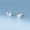 Brincos de Rosca com Pérola Estrela de Prata Esterlina S925 Nalan Estilo Coreano Modernos Fofos Femininos Compactos para Estudantes G6257
