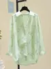 Camisa de Protección Solar de Estilo Chino con Estampado de Bambú, Nueva, Transfronteriza Europea y Americana de Amazon, Ligera, Transpirable, Corte Holgado, Adelgazante, Manga Larga