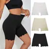 Nuevo Estilo Transfronterizo para Mujer de Seda de Hielo Color Sólido Suaves Panties Sin Costuras Elásticos Pantalones de Seguridad Antiexposición para Mujer