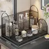 Estante de almacenamiento para baño, estante de almacenamiento para artículos de tocador junto al lavabo en el baño, estante de almacenamiento de escritorio, herramienta organizadora