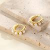 Pendientes de perlas artificiales geométricas de alta calidad de lujo ligero pendientes populares pendientes de cuentas de plástico en forma de U joyería femenina en stock venta al por mayor