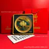 Adorno Cuadrado de Oro Puro 999 con Ganoderma Lucidum, Adorno Artesanal Creativo Estilo Chino para Entrada de Sala de Estar, Personalizable al por Mayor
