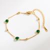 Pulsera de Resina Azul Turquesa con Forma de Corazón y Gotas de Agua Redondas, Moda Coreana, Sentido de Alta Gama, Delicada Pulsera de Acero de Titanio