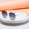 Gafas de sol de metal de moda para mujer, estilo nuevo, gafas con protección UV para hombre de cara grande, gafas de sol para conducir